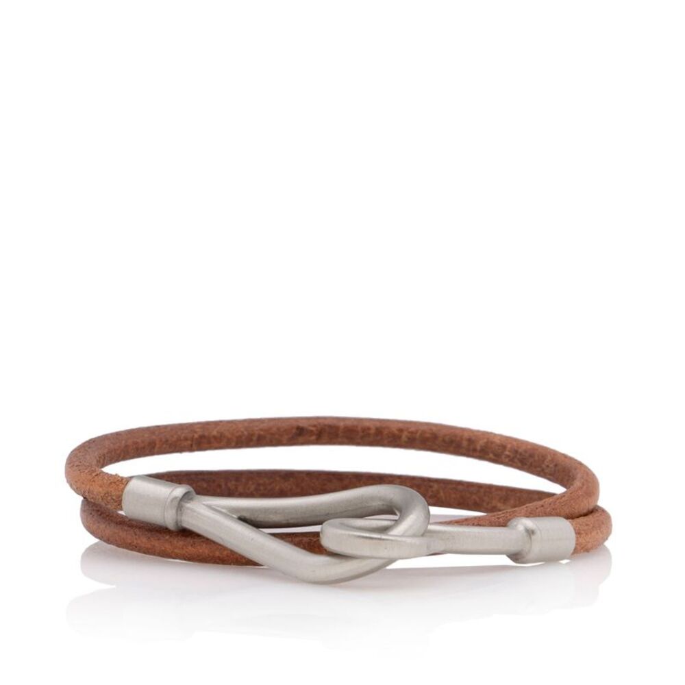 Hermes Leather Jumbo Hook Double Tour Bracelet
